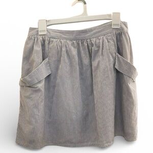 GAP Seersucker Mini Skirt Blue White Stripe Preppy Summer Skirt Size 4